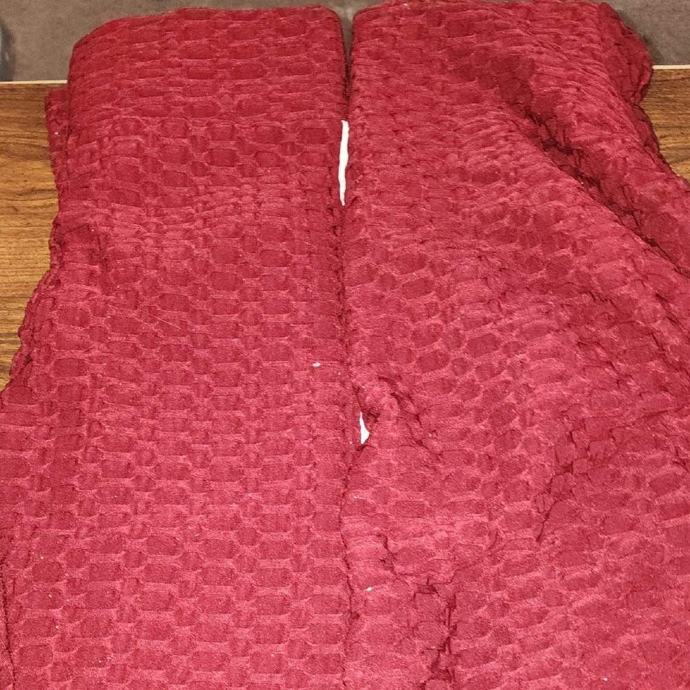FIRM PRICE Textured Red Pants/ Hood Long Sleeve Shirt Outfit Set Size L